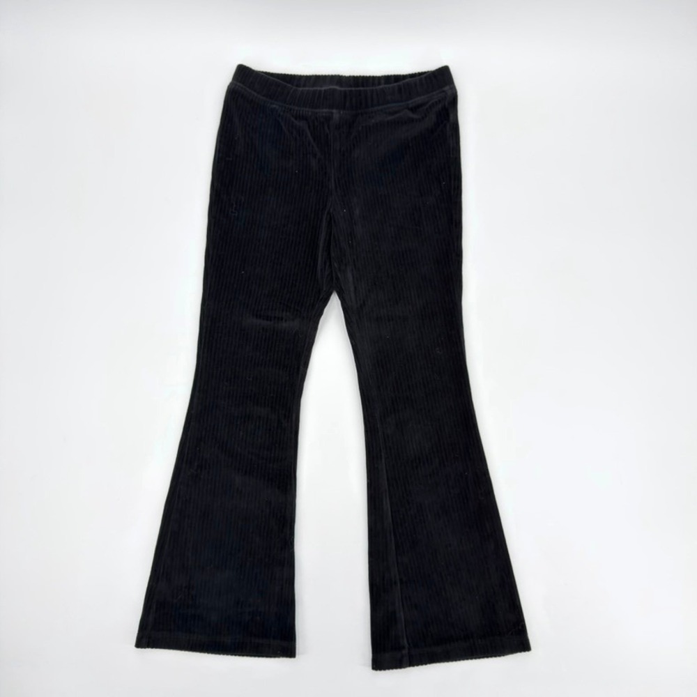 Cat & Jack Girls Black Corduroy Flare Pants Size L 10/12 Bell Bottom Pull On